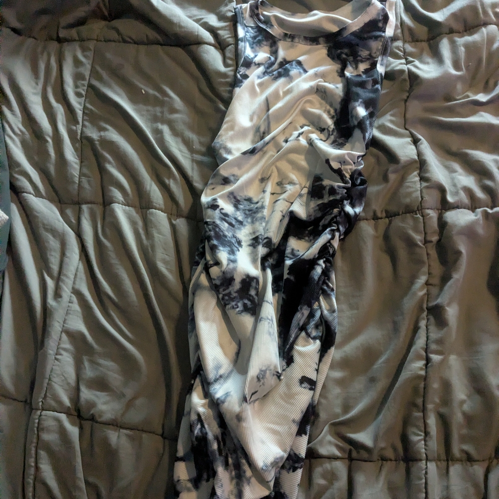 Black and White Tie-Dye Dress